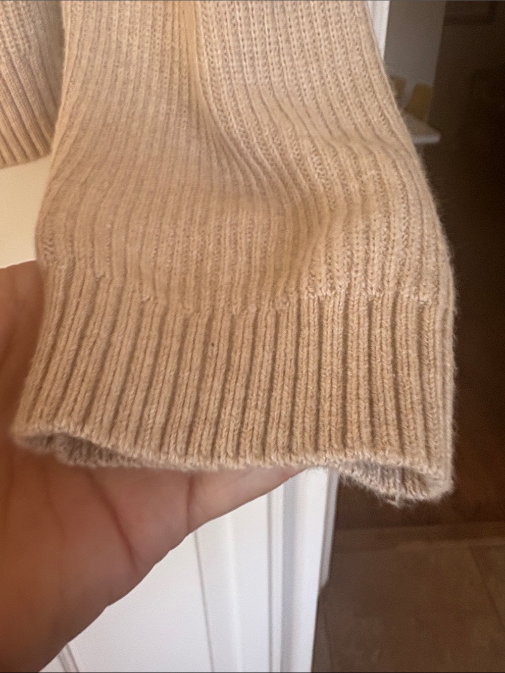 J. Crew Beige Ribbed V-Neck Button-Front Cardigan Size Medium - Picture 8 of 11